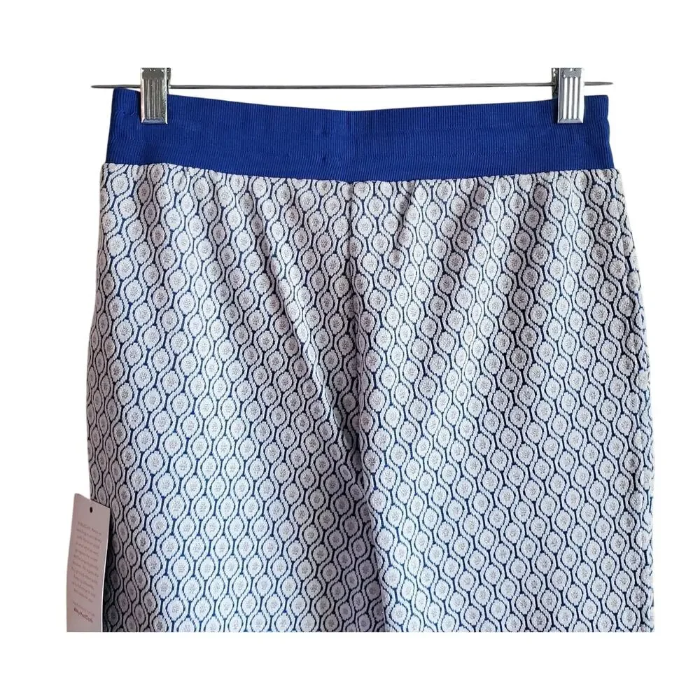 MODCLOTH Women's S Joggers Pants Be Kind Unwind Drawstring Waist Blue Silver NEW